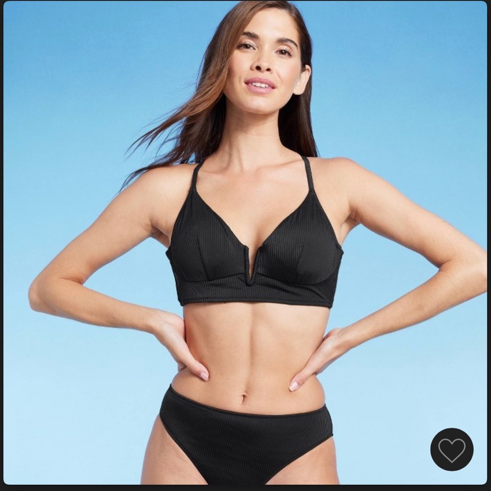 NWT target black bikini top 36C